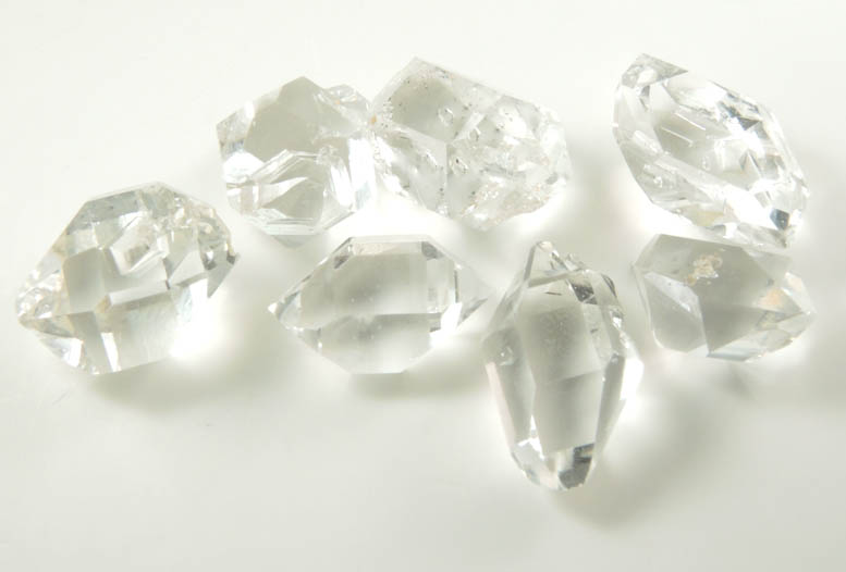 Quartz var. Herkimer Diamonds (set of 7 crystals) from Hickory Hill Diamond Diggings, Fonda, Montgomery County, New York