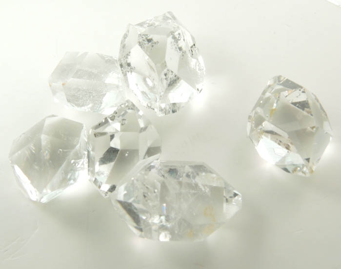 Quartz var. Herkimer Diamonds (set of 6 crystals) from Hickory Hill Diamond Diggings, Fonda, Montgomery County, New York