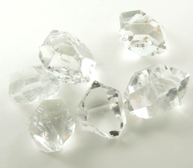 Quartz var. Herkimer Diamonds (set of 6 crystals) from Hickory Hill Diamond Diggings, Fonda, Montgomery County, New York