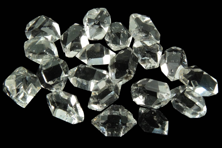 Quartz var. Herkimer Diamonds (set of 20 crystals) from Hickory Hill Diamond Diggings, Fonda, Montgomery County, New York