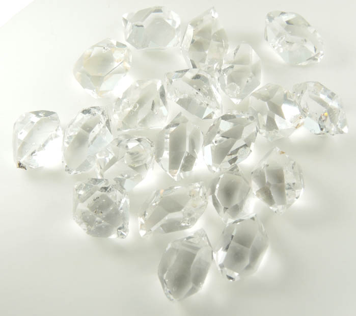 Quartz var. Herkimer Diamonds (set of 20 crystals) from Hickory Hill Diamond Diggings, Fonda, Montgomery County, New York