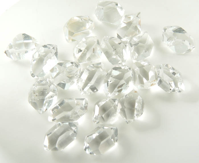 Quartz var. Herkimer Diamonds (set of 20 crystals) from Hickory Hill Diamond Diggings, Fonda, Montgomery County, New York