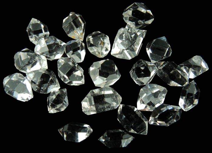 Quartz var. Herkimer Diamonds (set of 24 crystals) from Hickory Hill Diamond Diggings, Fonda, Montgomery County, New York