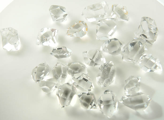 Quartz var. Herkimer Diamonds (set of 24 crystals) from Hickory Hill Diamond Diggings, Fonda, Montgomery County, New York