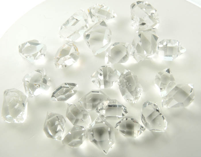 Quartz var. Herkimer Diamonds (set of 24 crystals) from Hickory Hill Diamond Diggings, Fonda, Montgomery County, New York