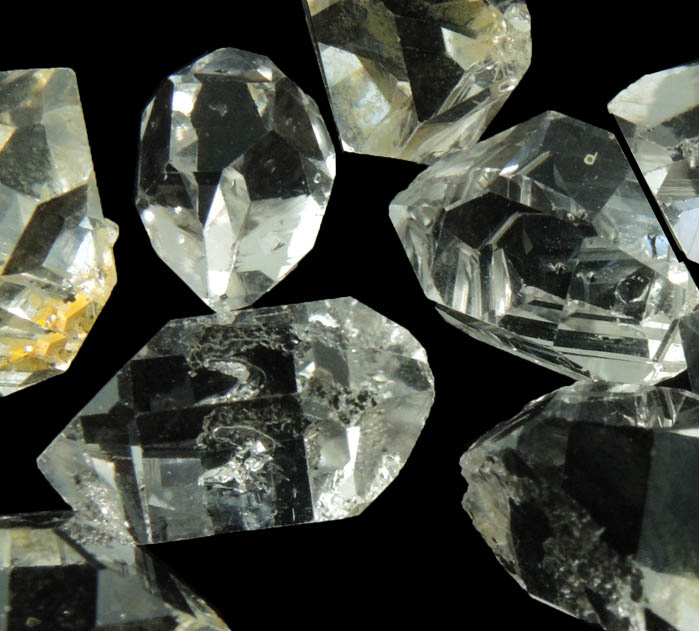 Quartz var. Herkimer Diamonds (set of 10 crystals) from Hickory Hill Diamond Diggings, Fonda, Montgomery County, New York