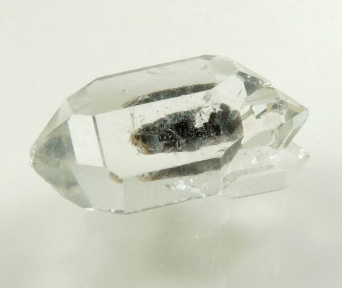 Quartz var. Herkimer Diamond (with smoky crystal inclusion) from Hickory Hill Diamond Diggings, Fonda, Montgomery County, New York