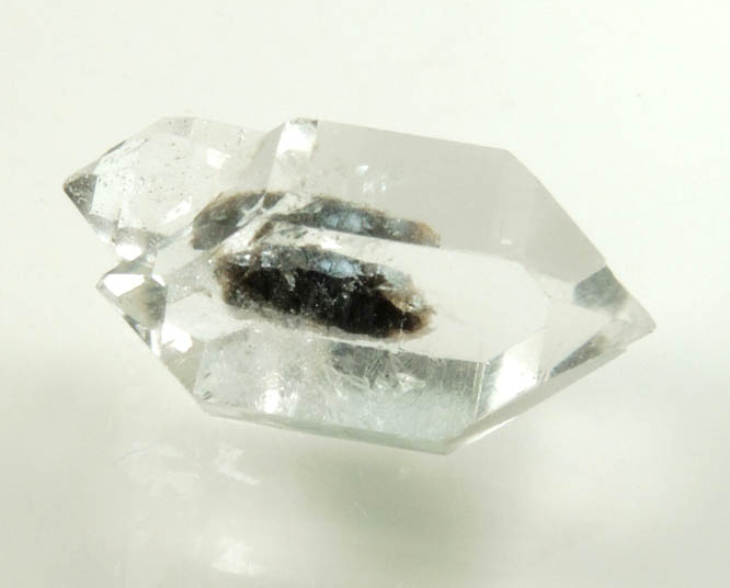 Quartz var. Herkimer Diamond (with smoky crystal inclusion) from Hickory Hill Diamond Diggings, Fonda, Montgomery County, New York