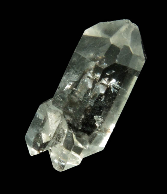 Quartz var. Herkimer Diamond (with smoky crystal inclusion) from Hickory Hill Diamond Diggings, Fonda, Montgomery County, New York