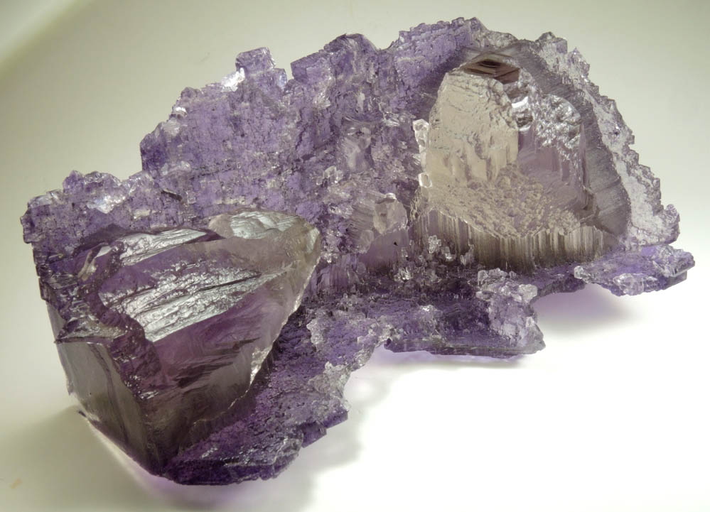 Fluorite with etched sector-zoned interior from Elmwood Mine, Carthage, Smith County, Tennessee