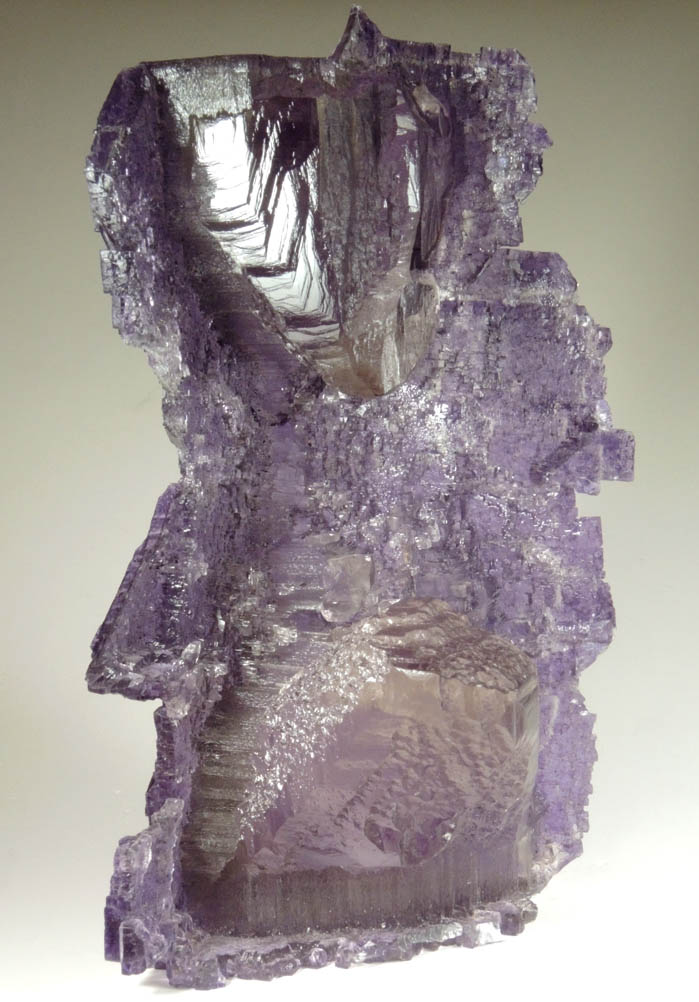 Fluorite with etched sector-zoned interior from Elmwood Mine, Carthage, Smith County, Tennessee