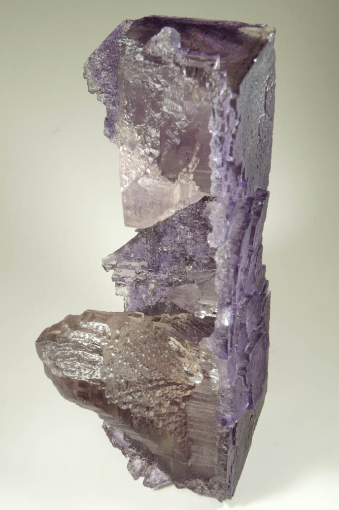 Fluorite with etched sector-zoned interior from Elmwood Mine, Carthage, Smith County, Tennessee