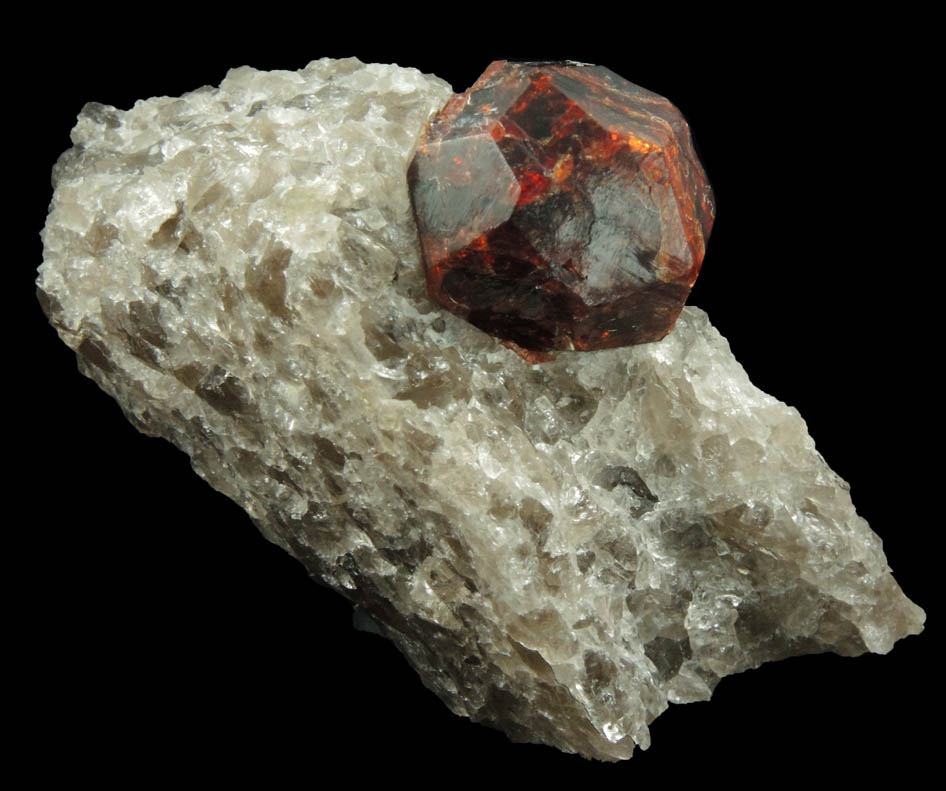 Spessartine-Almandine Garnet in Quartz from Leiper's Quarry, Avondale, Delaware County, Pennsylvania