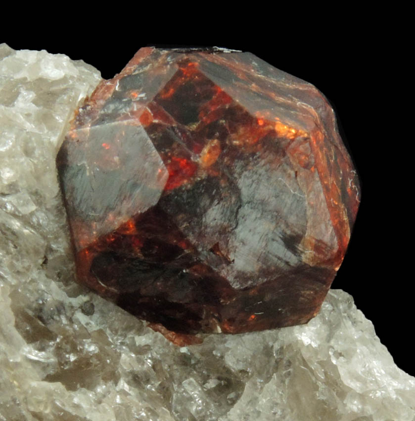 Spessartine-Almandine Garnet in Quartz from Leiper's Quarry, Avondale, Delaware County, Pennsylvania