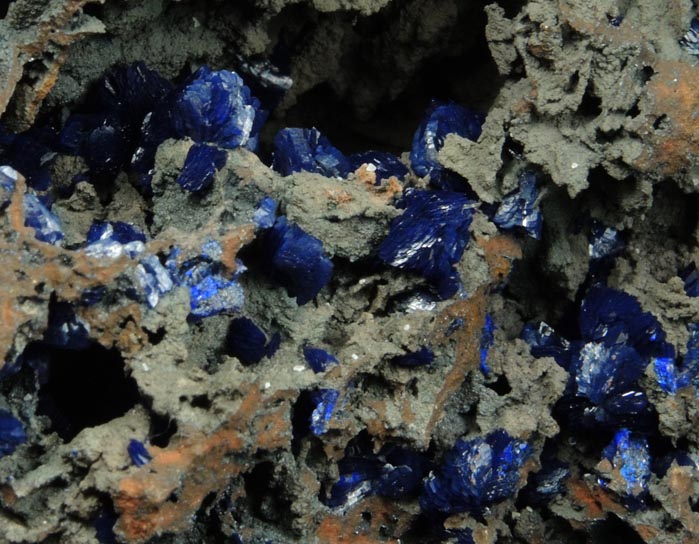 Azurite from Morenci Mine, 4750' Level, Lone Star Area, Clifton District, Greenlee County, Arizona