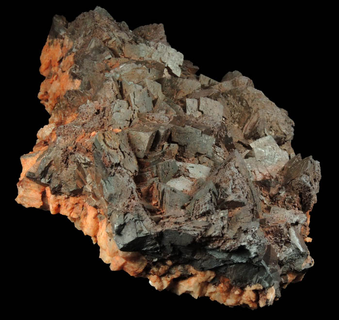 Hematite pseudomorphs after Siderite over Microcline from Lake George District, Park County, Colorado