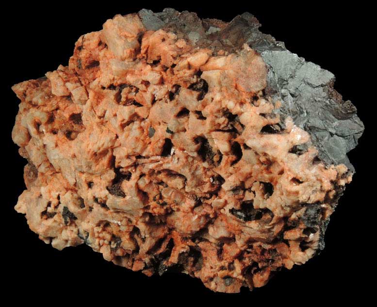 Hematite pseudomorphs after Siderite over Microcline from Lake George District, Park County, Colorado