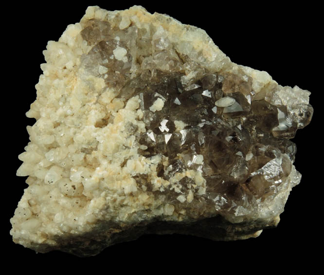 Calcite and Smoky Quartz from Millington Quarry, Bernards Township, Somerset County, New Jersey
