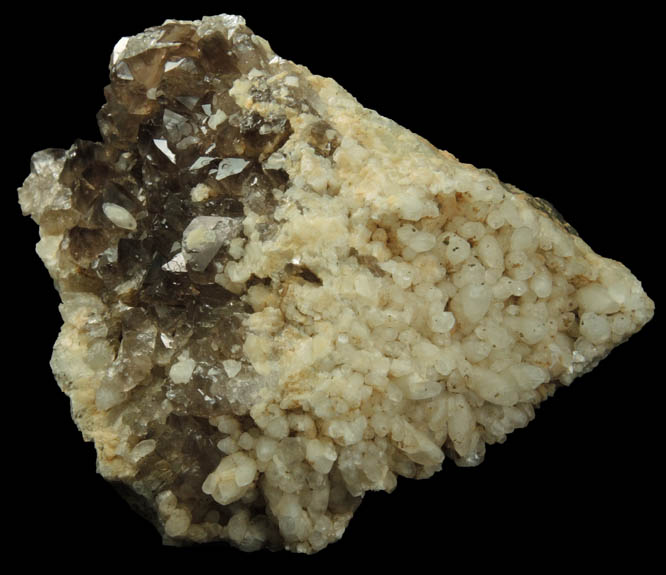 Calcite and Smoky Quartz from Millington Quarry, Bernards Township, Somerset County, New Jersey