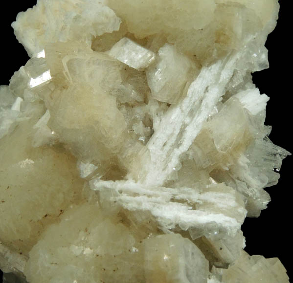 Stilbite with Pectolite from Millington Quarry, Bernards Township, Somerset County, New Jersey