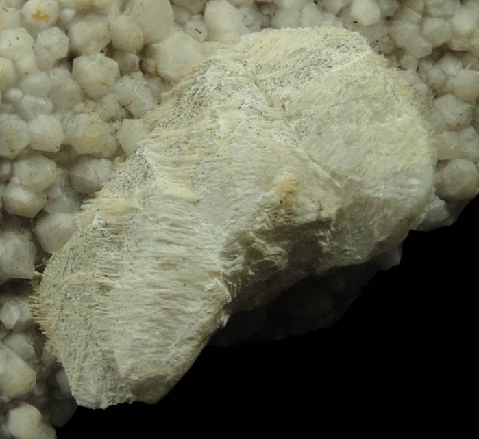 Thomsonite over Calcite on Quartz with Pyrite from Upper New Street Quarry, Paterson, Passaic County, New Jersey