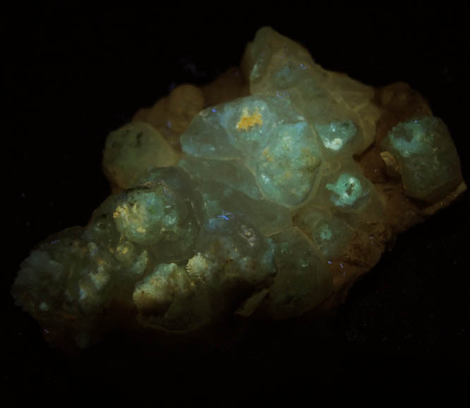 Analcime on Thomsonite from North Table Mountain, Stage 2 Lava Flow, Golden, Jefferson County, Colorado