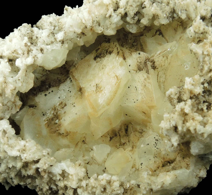 Calcite in Datolite cavity from Millington Quarry, Bernards Township, Somerset County, New Jersey