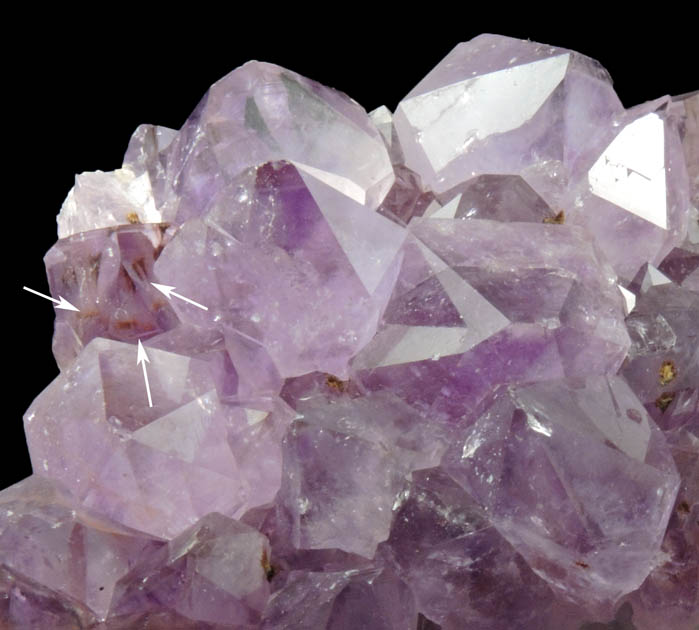 Quartz var. Amethyst with minor Hematite-Goethite inclusions from Alto Uruguai, Rio Grande do Sul, Brazil