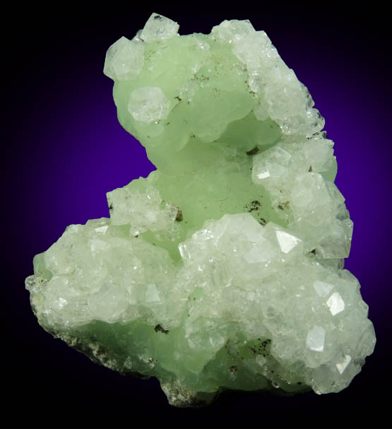 Apophyllite on Prehnite from Millington Quarry, Bernards Township, Somerset County, New Jersey