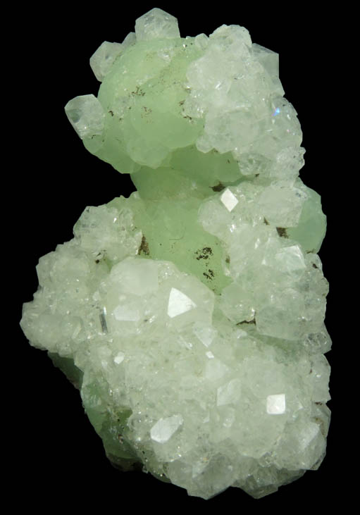 Apophyllite on Prehnite from Millington Quarry, Bernards Township, Somerset County, New Jersey