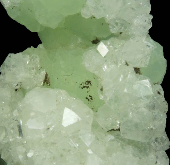 Apophyllite on Prehnite from Millington Quarry, Bernards Township, Somerset County, New Jersey