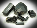 Schorl Tourmaline (set of seven terminated crystals) from Bald Mountain road cut, 9200' elevation, north of Idaho Springs, Clear Creek County, Colorado