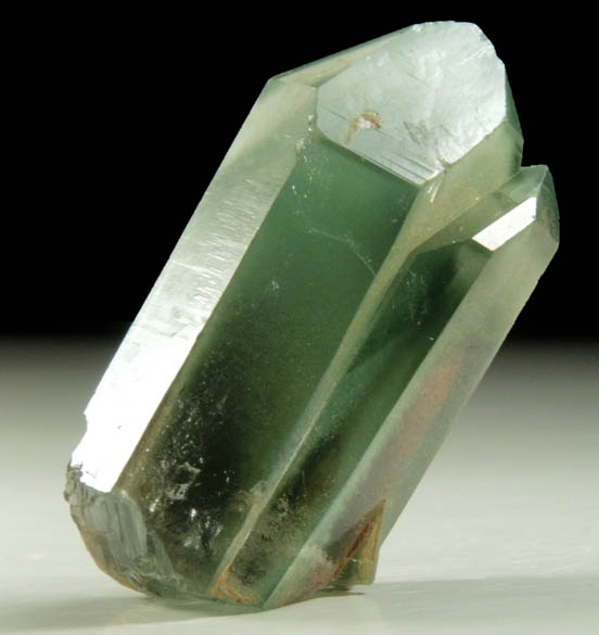 Quartz with green phantom-growth inclusions from one-time find at construction site, Cundinamarca Department, Colombia