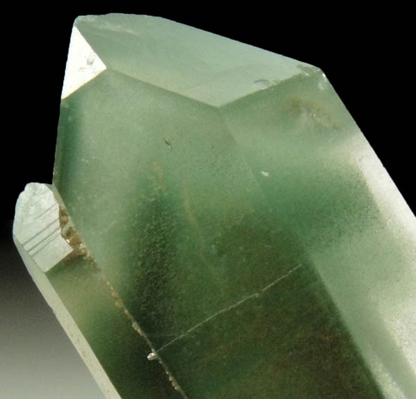 Quartz with green phantom-growth inclusions from one-time find at construction site, Cundinamarca Department, Colombia