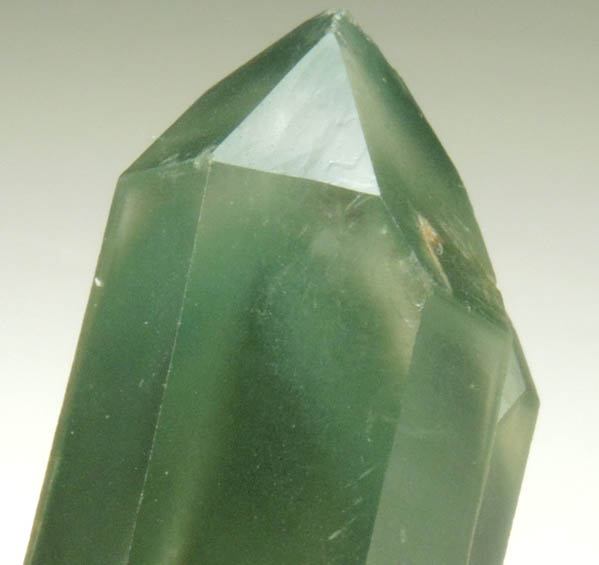 Quartz with green phantom-growth inclusions from one-time find at construction site, Cundinamarca Department, Colombia