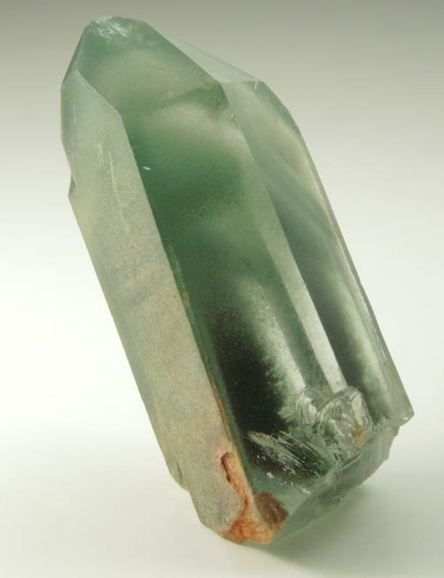 Quartz with green phantom-growth inclusions from one-time find at construction site, Cundinamarca Department, Colombia