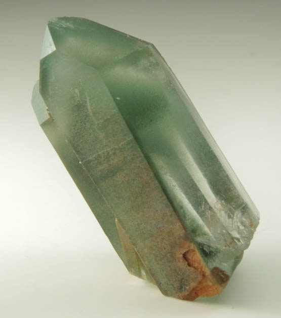 Quartz with green phantom-growth inclusions from one-time find at construction site, Cundinamarca Department, Colombia