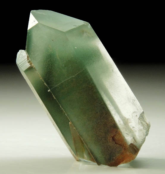 Quartz with green phantom-growth inclusions from one-time find at construction site, Cundinamarca Department, Colombia