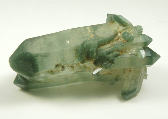 Quartz with green phantom-growth inclusions from one-time find at construction site, Cundinamarca Department, Colombia