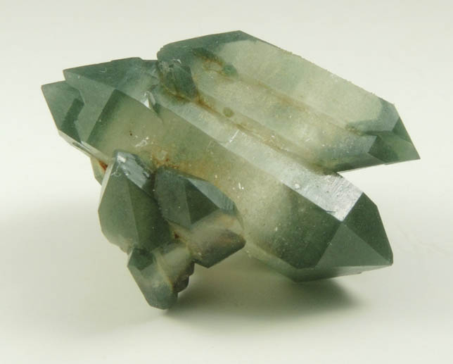 Quartz with green phantom-growth inclusions from one-time find at construction site, Cundinamarca Department, Colombia