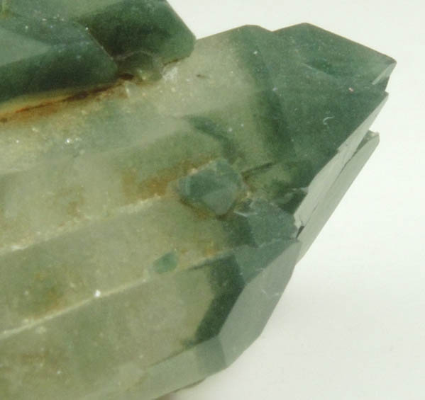 Quartz with green phantom-growth inclusions from one-time find at construction site, Cundinamarca Department, Colombia
