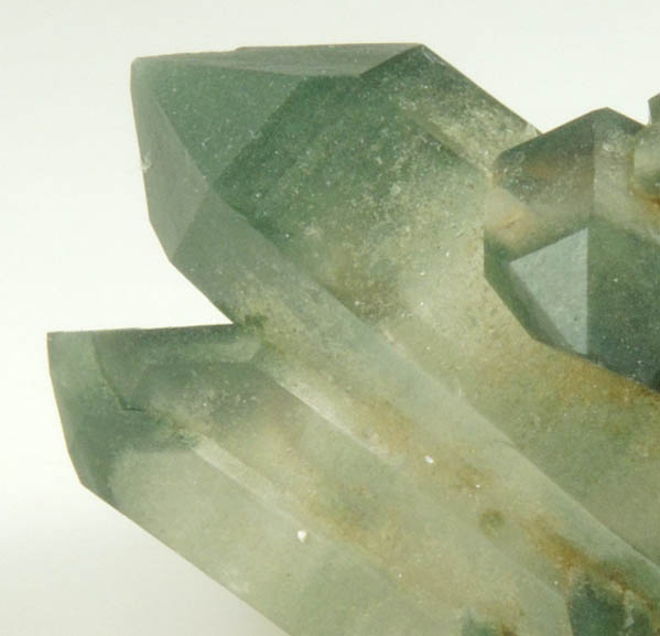 Quartz with green phantom-growth inclusions from one-time find at construction site, Cundinamarca Department, Colombia