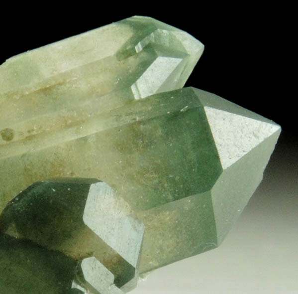 Quartz with green phantom-growth inclusions from one-time find at construction site, Cundinamarca Department, Colombia