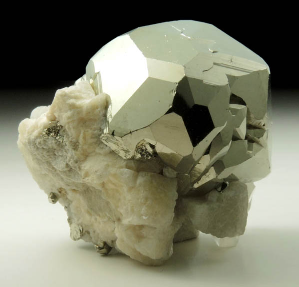 Pyrite on Calcite from Chivor Mine, Guavi-Guateque District, Boyac Department, Colombia