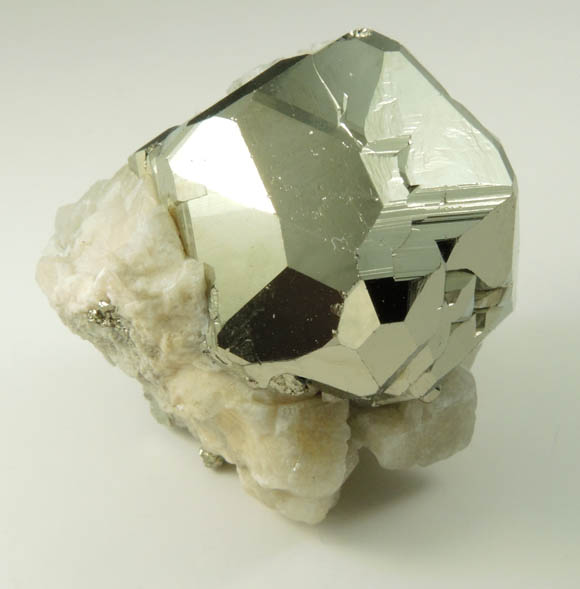 Pyrite on Calcite from Chivor Mine, Guavi-Guateque District, Boyac Department, Colombia