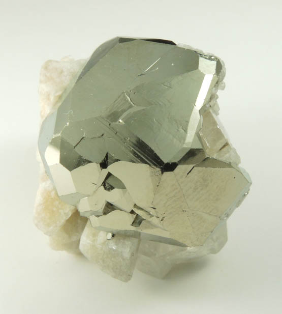 Pyrite on Calcite from Chivor Mine, Guavió-Guateque District, Boyacá Department, Colombia