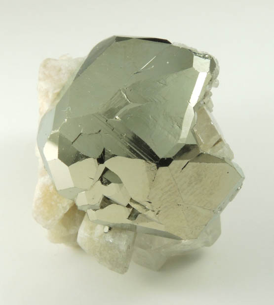 Pyrite on Calcite from Chivor Mine, Guavi-Guateque District, Boyac Department, Colombia