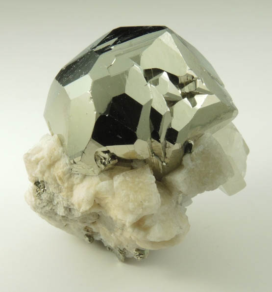 Pyrite on Calcite from Chivor Mine, Guavi-Guateque District, Boyac Department, Colombia