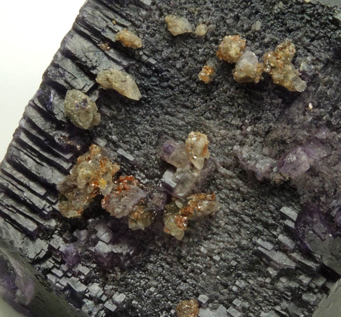 Fluorite with Calcite and Sphalerite from Denton Mine, Harris Creek District, Hardin County, Illinois