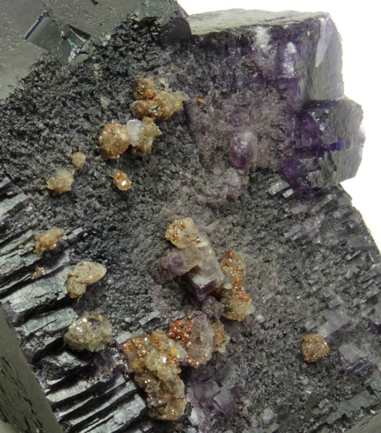 Fluorite with Calcite and Sphalerite from Denton Mine, Harris Creek District, Hardin County, Illinois